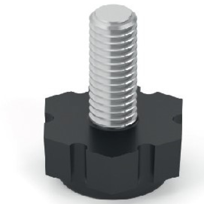 QB Опора регулируемая D19 М6х15 Чёрная